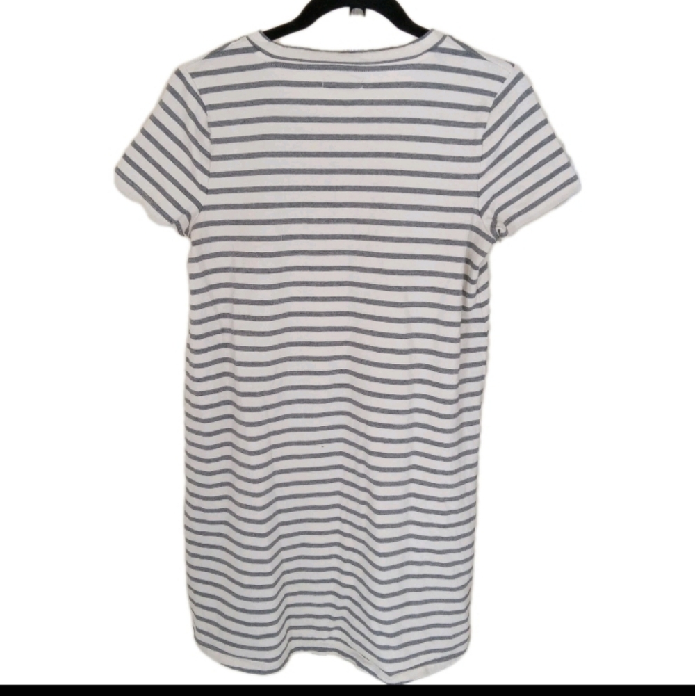 Madewell Gray/Cream Cotton Dress Small - Picture 2 of 6